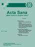 Acta Sana. Mens sana in corpore sano. Tartalom II. szám. A Szegedi Tudományegyetem Egészségtudományi és Szociális Képzési Kar Tudományos Lapja