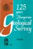 years Hungarian Geological Survey Studies
