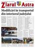 Modificări în transportul din interiorul judeţului