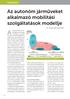 az autonóm járműveket alkalmazó mobilitási szolgáltatások modellje