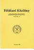 Földtani Közlöny. A Magyarhoni Földtani Társulat folyóirata Bulletin of the Hungarian Geological Society. Vol Nos. 1-2.