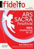 ARS SACRA. Fesztivál szeptember ars-sacra.hu facebook.com/arssacraalapitvany KÜLÖNSZÁM INGYENES 2015/18. Kulturális programmagazin