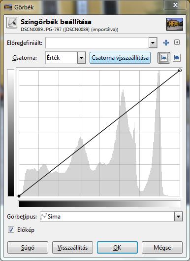 Hisztogram: Hisztogram a képet alkotó pixelek világosságeloszlását ábrázolja.