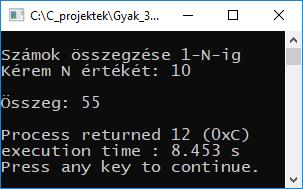 While ciklus Profi módon Összegezzük a számokat 1 és N között. N értékét olvassuk be! Használjuk a while ciklust!