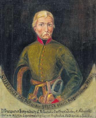 SZEPESHÁZY GÁSPÁR főbíró Eperjes 1778 - Bártfa 1845 Rákosi Ernő, magántulajdon, vászon, olaj Nemes Szepesházy Ágost Tóbiás, szepességi perceptor, és Csépánfalvi Teőke Ilona fia.