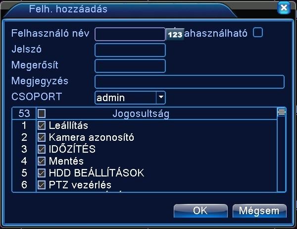 80. ábra Felhazsnáló hozzáadása [Csoport hozzáadása] Adja hozzá a felhasználói csoportot és állítsa be a jogosultságait.