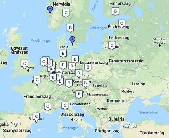 EU és hazai helyzet Nincs jelölve még központ Magyarországra Cél: Centre B Közös