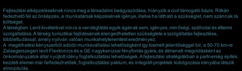 Forrás: HVS kistérségi HVI, helyi érintettek, KSH, HVS adatbázis 25 A térség helyzete a vállalkozások szempontjából 2/2 Fejlesztési elképzeléseknek nincs meg a társadalmi beágyazódása, hiányzik a