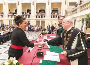 Barbara Dienes were given the Student Council s Diploma for their public work during their university years.
