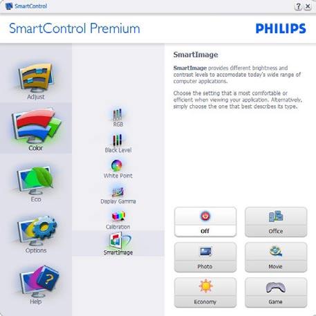 SmartImage Lehetővé teszi, hogy a felhasználó módosítsa a beállításokat, hogy a tartalom szerint a