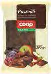 Coop töltött ostya Kakaós krémmel, Mogyoró ízű krémmel, Tejes ízű krémmel 25 g Coop puszedli Gyümölcsös töltelékkel, étcsokoládé bevonattal 200 g, 1595 /kg Coop selyemcukorka 200 g, 1895 /kg Minden
