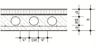 1 - padlóburkolat 2 - esztrich 3 - építési fólia 4 - hő és lépéshang szigetelés 5 - FlexPipe cső 6 - födém (Beton) 7 - FRS-DWK/FRS-DKV