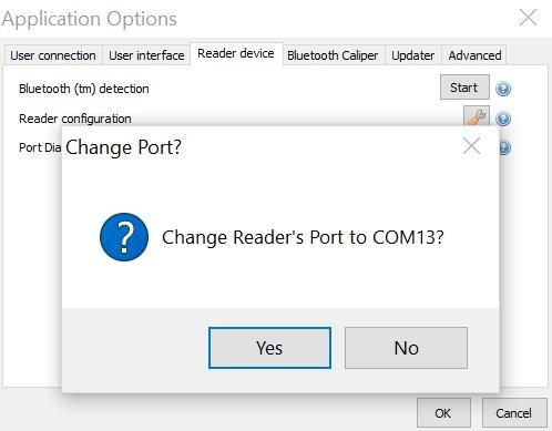 Ekkor, ha a port diagnosztika által legutoljára érzékelt adat nem arról a COM portról érkezett, mint ami a programban korábban be lett állítva, akkor megkérdezi, hogy átállítsa-e a COM portot.