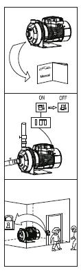 ) Az elektromos szivattyú csak földelt elektromos rendszerhez csatlakoztatható, mely az áramütés veszélye miatt megszakítóval is felszerelt,