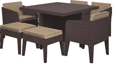 Columbia set 7 pcs - szürke barna - gomba 52 56 Chair:56 x 54 x