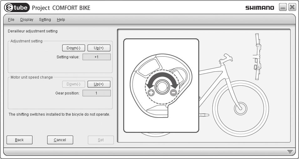 KARBANTARTÁS Állítsuk be a motoregységet (csatlakozás és kommunikáció a PC-vel) Állítsuk be a motoregységet (csatlakozás és kommunikáció a PC-vel) VIGYÁZAT A nem megfelelő beállítás fokozat