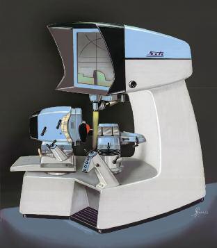 Gugyerás Géza: Optikai köszörû, terv / Géza Gugyerás: Optical grinder. Design 1961 (I. Cs.