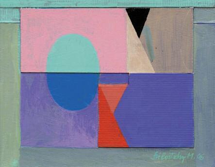 Szilvitzky Margit: Barátnôm Olga Rozanova / Margit Szilvitzky: Olga Rozanova, My Friend 1987, laufer, selyem, vászon, akril, 230x283 cm szépségét, nem csupán a festés nagyszabású gesztu sa it fedezte