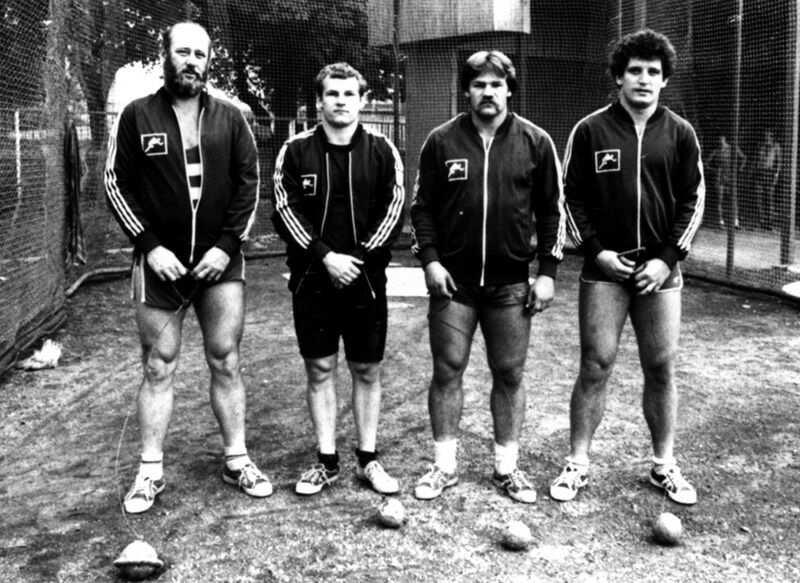 Az 1984-es los angeles-i ( végül bojkottált) olimpiára készült sportolók ( Tánczi Tibor,Szitás Imre,Vida József ) és Németh Pál edző 1992.