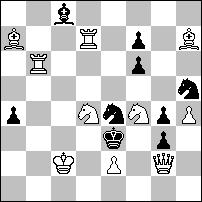 Lépéskényszeres Zagorujko 3x2. A21 Milan Velimirović The Problemist 1995. 1. dicséret #2 10+9 Megoldás: 1. b5? [2. d5#] 1... xf4 (a) 2. xe4# (A), 1... c3 (b) 2. xf6# (B), 1.