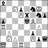 (a); 1. c1? [2. c4# (B)], 1... xd6 2. d3# (A), de 1... f4! (b); 1. c4? [2. a4#], 1... xd6 (a) 2. d3# (A), de 1... f4! (b); 1. d3? [2. d1#], 1... f4 (b) 2. c4# (B), de 1... xd6! (a); 1. ad4? [2. c4# (B)] de 1.