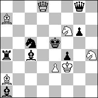 ..axb4 (d) b6# (D); 1. c6! [ c3#] 1... d4 (a) 2. ce5# (E), 1... d5 (b) 2. de5# (A), 1... b5 (c) b6# (D), 1...axb4 (d) xb4# (F), 1... ac2 (e) xa5# (G), 1... dc2 (f) f4# (H).