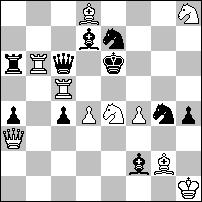 9 A16 Wieland Bruch Pat a Mat, 2000. II. díj #2 10+10 b) g2 c2 Megoldás: a) 1. cb5? [2. xe7#] 1... d5!; 1. h5! [2. xe7#] 1... e~ (a) 2.d5# (A), 1... f5 (b) 2. g5# (B), 1... d5 (c) 2.f5# (C); b) 1. h5? [2. xe7#] 1... f5!; 1.. cb5! [2. xe7#] 1... e~ (a) 2.f5# (C), 1.