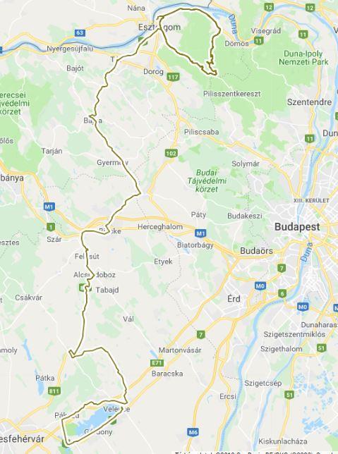 145,9 GPM/CAT2 - Dobogókő Két-Bükkfa-Nyereg 16:17 157,9 ESZTERGOM 16:35 161,0 SPR3 - ESZTERGOM Basa utca 16:39 162,2 Esztergom - Szamárhegy 16:41 166,2 Esztergom - Búbánatvölgy 16:46 169,4 PILISMARÓT