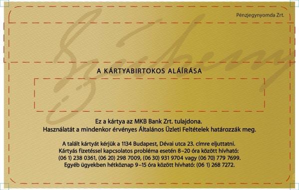 Első oldal képe Hátoldal képe Az MKB Bank Nyrt által
