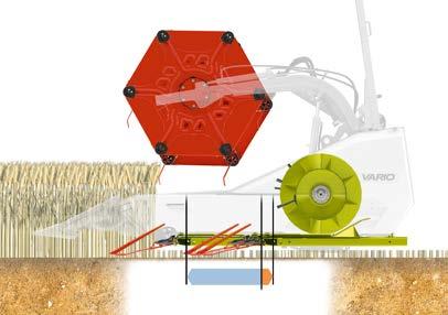 mechanikus adapterhajtás (VARIO 930-tól VARIO 500-ig) Hajtóművön és kardántengelyen keresztül mechanikusan meghajtott behordócsiga és kaszasín Jobb motollakialakítás optimalizált motollaujj-tartóval