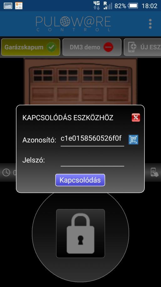 com/us/app/puloware-control/id1347808507 Az alkalmazás indítása után egy beállítás varázsló kéri az operátor (felhasználó) nevét majd a vezérelni kívánt DP Door-I egység Eszközazonosító számát és a