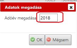 menüpontjában elérhető összesítők készítése során a 2018 év megadása esetén az