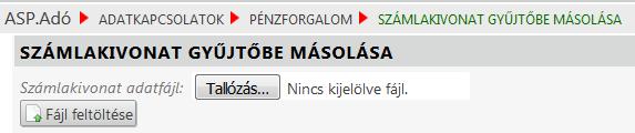 Fontos, hogy a Gazdálkodás rendszernek átadott kivonatokat nem lehet törölni, az átadott kivonatokat a Számlakivonatok tábla utolsó oszlopában található jelölés alapján lehet megkülönböztetni.