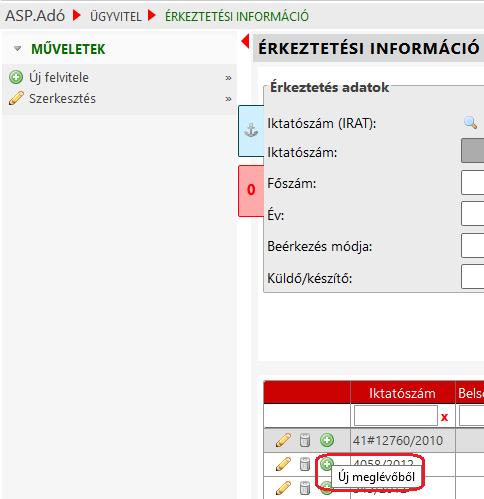 így ezek a folyamatok innen is indítható, illetve minden esetben tartalmazza az adott sorhoz tartozó adózó törzsadatainak elérését.