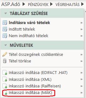 Az állomány használatához a Környezet/Adóhatóság/Adóhatóság adatai, Általános adatok menüpontban be kell állítani a MÁK Elektra azonosítót: 7.