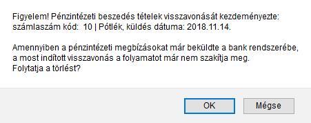 válaszkód mező az UV Ügyintézői visszavonás (kézi lezárás esetén nem választható), valamint a Giro dátuma mező az aktuális dátum értékekkel.