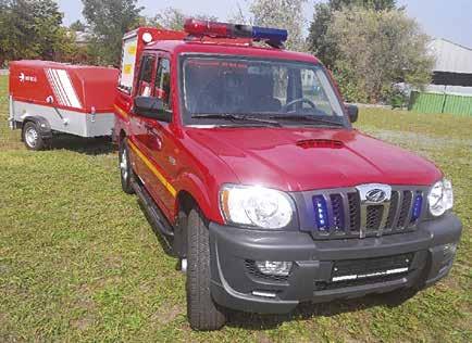 16v m-hawk, Turbo diesel additional fire-fighting system, Magirus mobile pump Equipment is located on a trailer Swap-superstructure container The superstructure can be lifted off the platform.