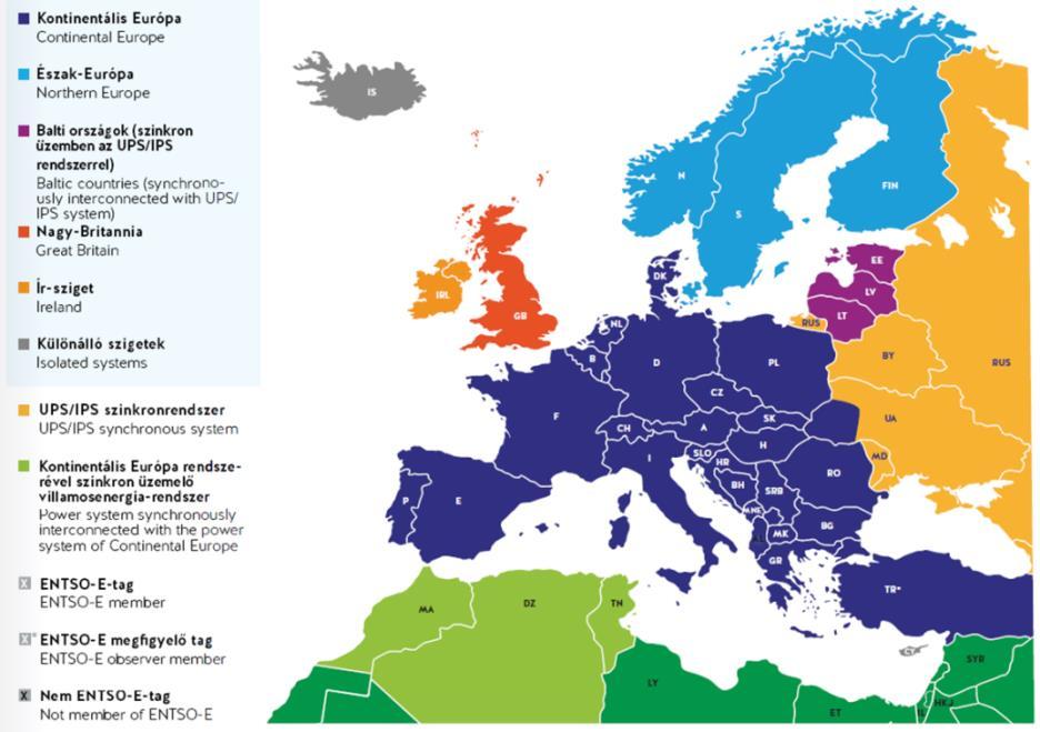 System Operators, ENTSO-E) tagjaként egy kiterjedt rendszer részeként. Az ENTSO-E, illetve az európai villamosenergia-rendszer felépítését az Ábra 2. szemlélteti: Ábra 2.