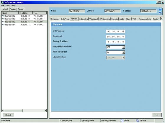 HU 10 Gyors telepítési útmutató VIP X1600 modul 7. IP-cím hozzárendelése Ha még nem tette meg, telepítse a Configuration Manager programot a CD-ROM-ról, amit a VIP X1600 aljzat eszközhöz kapott.