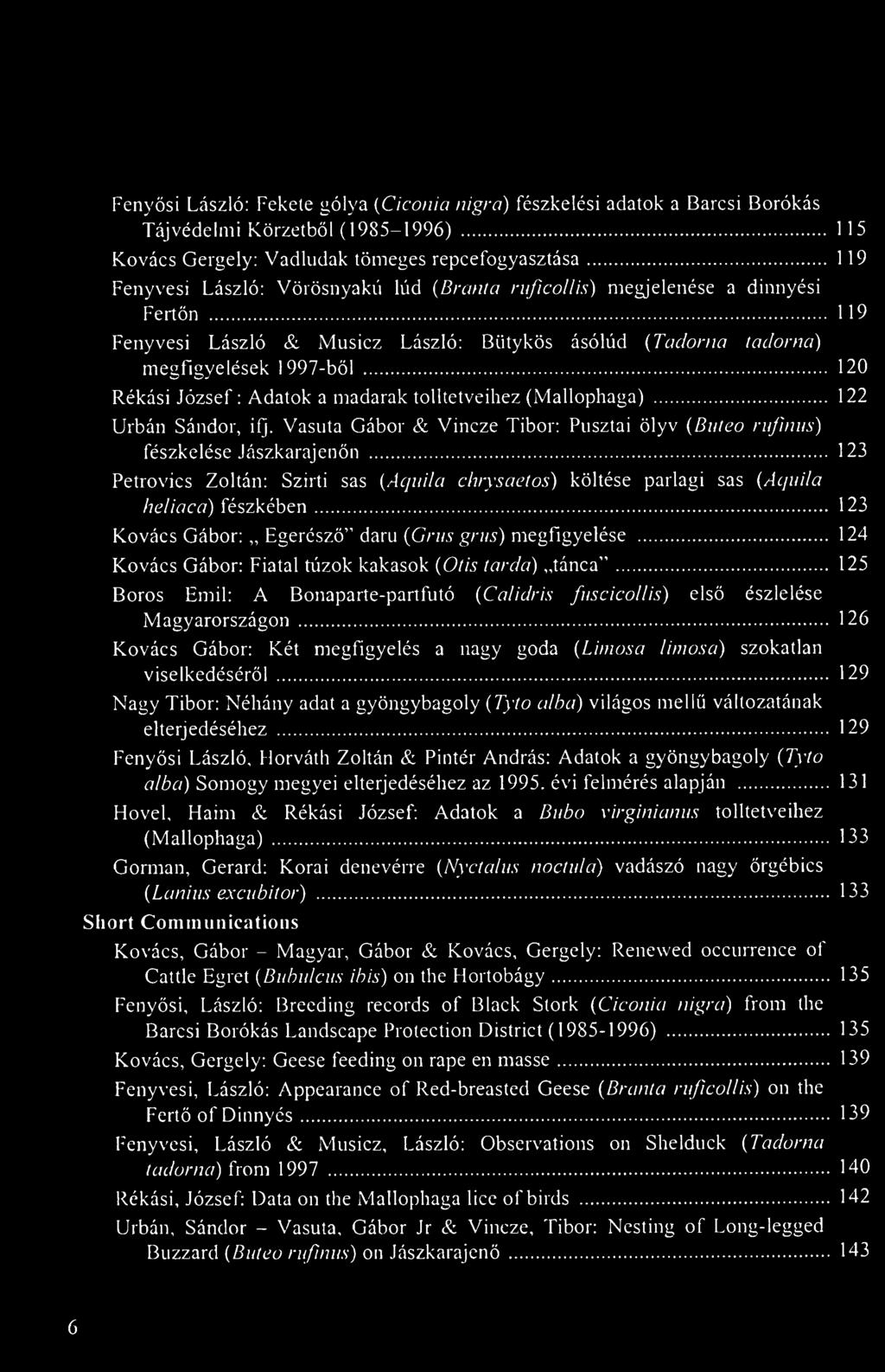 (Mallophaga) 122 Urbán Sándor, ifj.