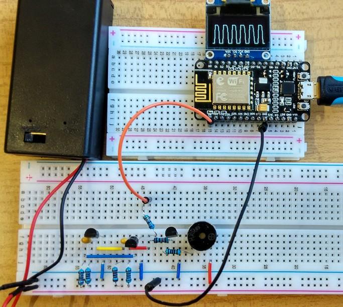 Gagyiszkóp NodeMCU kártyával Az ábrán a 2018.