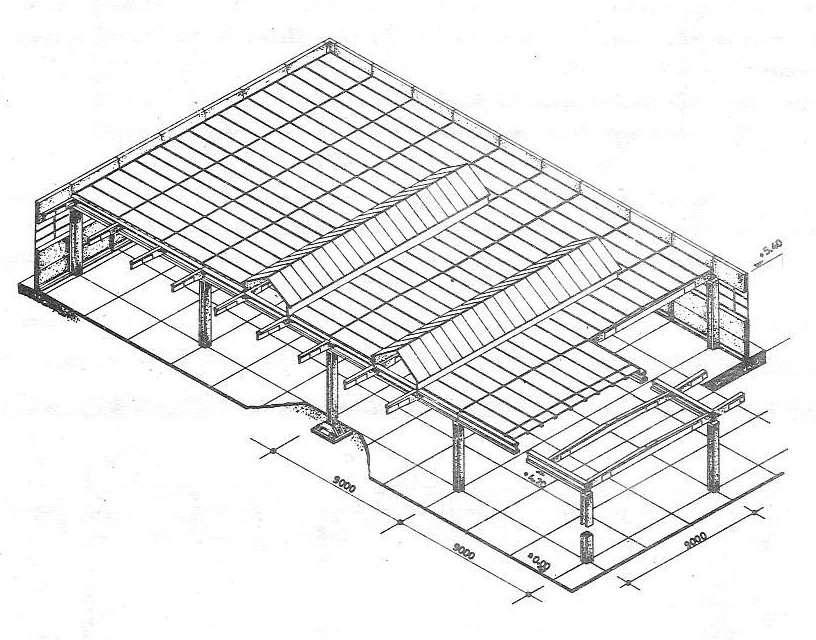 ELŐREGYÁRTOTT VASBETON CSARNOKVÁZ SZERKEZETEK 1. 1961-62.