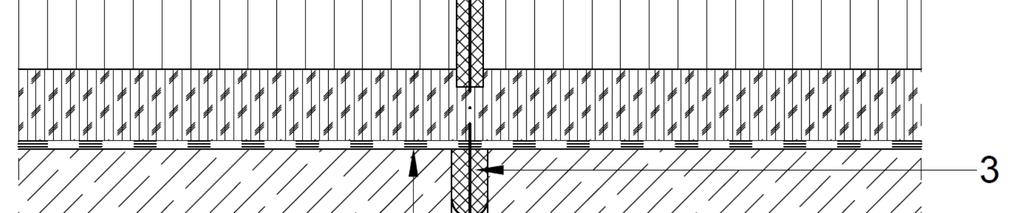 ábra Rejtett dilatáció (csuklótávolság > 15 mm) 1 epoxigyanta leragasztás; 2 vörösréz líra; 3 rugalmas hézagtömítés A burkolati rétegek megépítése után a csuklóhézag felett