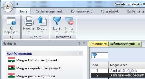 A Szabályok dialóguson lehet megadni, hogy az adott számlát be kell-e vonni a diszpozícióba, és ha igen, mennyi legyen a számlán a minimum és a maximum egyenleg, illetve milyen megbízástípust kell