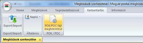 A csomagok megmutatása itt is kétszintű: A kivonattal
