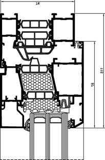 SP i+ ablak keresztmetszet SP S Az SP S hőhídmentes rendszert rejtett, kívülről nem látható szárnyú ablakok gyártásához ajánlott alkalmazni.