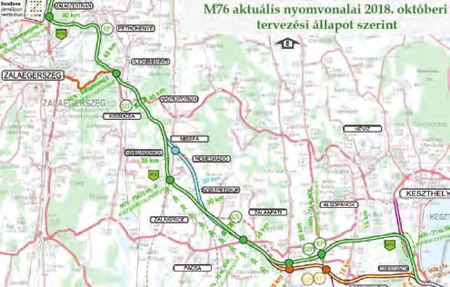 Az M76 Fenékpuszta Zalaegerszeg közötti szakasza, ahol 2x2 sávos gyorsforgalmi útszakasz került kialakításra, Vt=110 km/h-val, távlati autópályává fejlesztési lehetőségekkel.