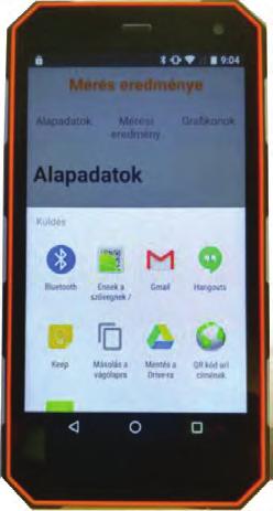 A mérőszoftver a telefonon fut, mint frissíthető applikáció.