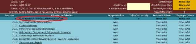 védelmi intézkedések link visszavisz az Összegzés fül megfelelő mezőjéhez.