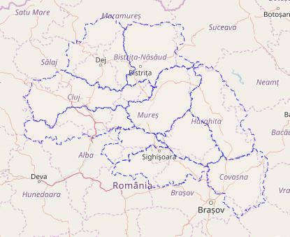 A megjelenítésben az OpenStreetMaps háttér bármikor látható, a vármegyék rétege folyamatosan aktív, nem kacsolható ki/be.